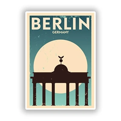 Image of 2 x 10cm/101mm Berlin Germany Vinyl Stickers Travel Luggage #10130