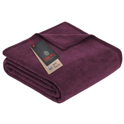 Image of Ibena 3560/503 &#039;Messina&#039; Uni Coloured Blanket 150 x 200 cm