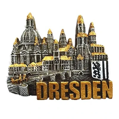 Image of 3D Dresden Germany fridge magnet souvenir gift Home &amp; kitchen decoration magnetic sticker Deutschland refrigerator travel