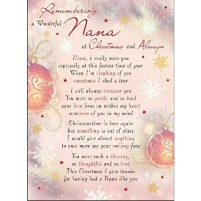 Image of Remembering a Wonderful Nana at Christmas Plastic Grave Card