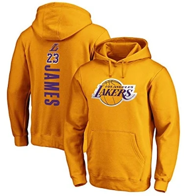 Image of Long Sleeve Sweatshirt Casual Basketball Clothing Unisex Lakers Hoodies Men NBA Pullover Clothing,M