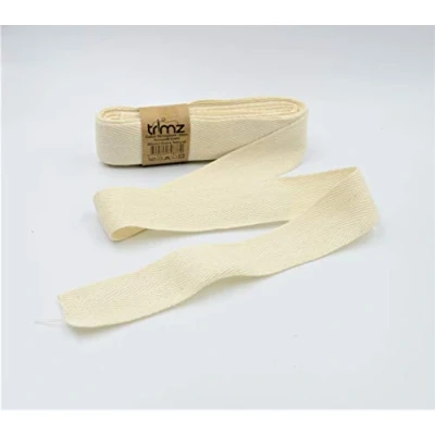 Image of Trimz 100% Cotton Herringbone Tape, Natural, 30mm x 5m