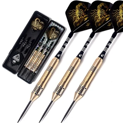 Image of CUESOUL 22 grams Black Scorpion Steel Tip Darts Set with Dart Case(HX SL F3103)