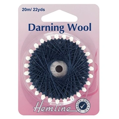 Image of Hemline Wool &amp; Polyester Darning Yarn 20m Navy Blue each