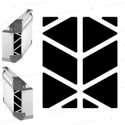 Image of Reflective Stickers compatible with GIVI Monokey Trekker Outback Top Case Aluminium 42 58 ltr (Black)