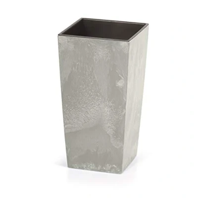Image of Prosper Plast Matte Flower Pot Colour Marengo Concrete 26.5cm x 50cm (LWH) 26.6L Capacity Planter Suitable for both Indoor and Outdoor Use