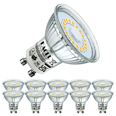 Image of EACLL GU10 LED Bulbs 5W Neutral White Light 4000K, 65W Halogen Lamp Equivalent. 495 Lumen Energy Saving Source, Wide Beam 120 Spotlight, No Flicker Non dimmable Reflector Light, Pack of 10