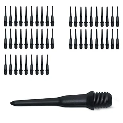 Image of kwmobile Plastic Dart Tips Set 50x Soft Tip Points for Electronic Boards with 2 BA Threads Black