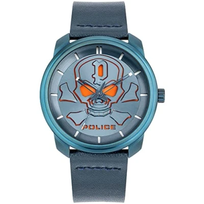 Image of Police Unisex Adults Analogue Quartz Watch with Leather Strap PL15714JSBL.03