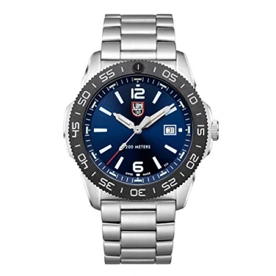 Image of Luminox Pacific Diver XS.3123 Mens Watch 44mm Military Dive in Silver/Blue Date Function 200m Water Resistant Sapphire Glass