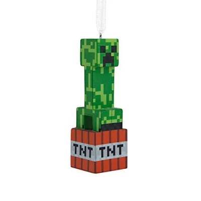 Image of Hallmark Minecraft Creeper on TNT Christmas Ornament