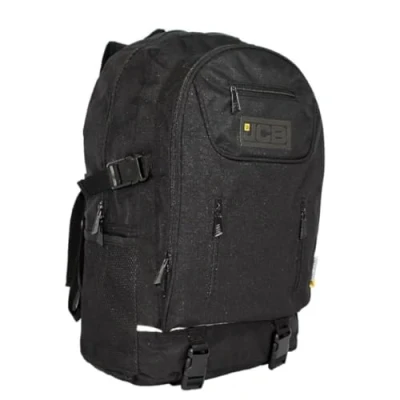Image of JCB Workman&#039;s Lightweight Backpack Reflective Strips 1000D Polyester Material Multi Pocket 26L (Black) 19 x 43 33cm