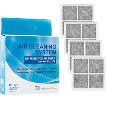 Image of ACE+ FA 120F Refrigerator Air Filter Compatible with LG Pure N Fresh ADQ73214405 ADQ73214404 ADQ73214408 Antibacterial Pur (Pack of 4)