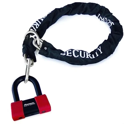 Image of RADIKAL RK75+10.120L Chain Lock Loop System ø10/0.39in + Mini U High Security SRA Approved, 120cm/3.9ft Longer Distance, Multifunctional Anti Theft for Anchoring, Motorcycle, Parking