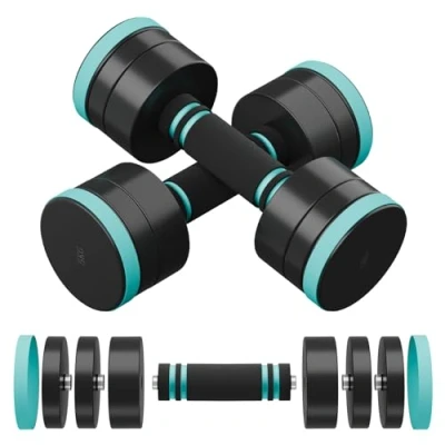 Image of Dripex Steel Adjustable Dumbbells Set 2.5kg 5kg 7.5kg 10kg 15kg 25kg Pair Hand Weights with Foam Handle for Men Women Home Gym Fitness Dumbbell Training