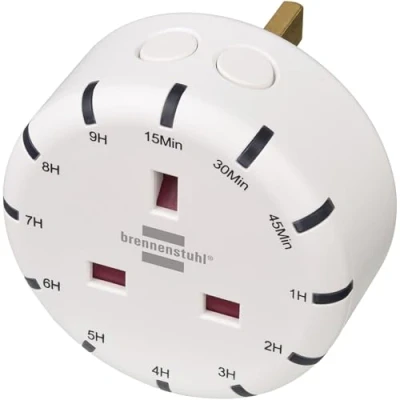Image of Brennenstuhl Digital countdown Timer/Timer Plug socket with integrated LED Display (Timer outlet for indoor use, adjustable in 12 steps, protection against contact)