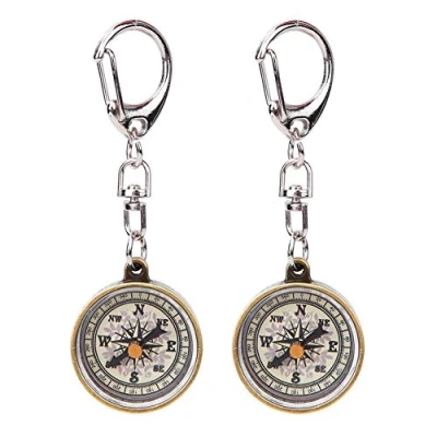 Image of Alomejor Pocket Compass 2Pcs Outdoor Keychain for Camping Navigation Direction Tool
