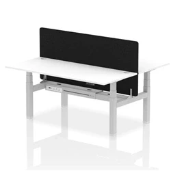 Image of Air B2B 1800x800 Adjustable 2P Bench Desk CP White/Silver + Screen