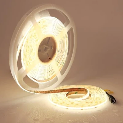 Image of TOPAI 24V COB LED Strip 10M Natural White 4000K Waterproof IP65 Outdoor, CRI&gt;93 Super Bright 7000Lm, 384LEDs/M Dotless Uniform Tape for Room Cabinet Home DIY Lighting Projects
