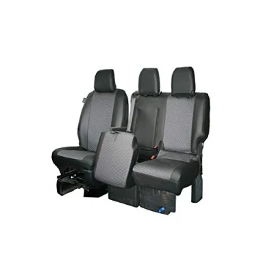 Image of Tailored to fit the Vauxhall Vivaro 2019 Onwards/Citroen Dispatch, Peugeot Expert &amp; Toyota Proace 2016 Onwards Leatherette Heavy Duty Seat Covers 1+2