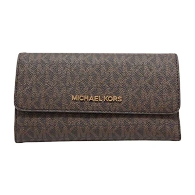 Image of Michael Kors Jet Set Travel Large Wallets Trifold Brown