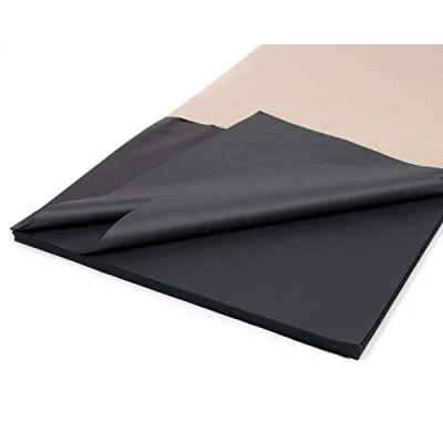 Image of REALPACK® 480x 200x 100x Sheets of Acid Free Premium Luxury Black Tissue Paper Ream 18&quot; x 28&quot; 450mm 700mm Fast Delivery (200)