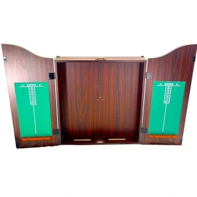 Image of GORILLA DARTS MDF Walnut Dartboard Cabinet Heavy Duty Deluxe Dart Board