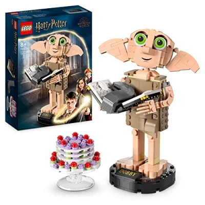 Image of LEGO 76421 Harry Potter Dobby the House Elf Set, Movable Iconic Figure Model, Toy or Bedroom Accessory Decoration, Character Collection, Gift for Girls, Boys, Teens and All Fans Aged 8+