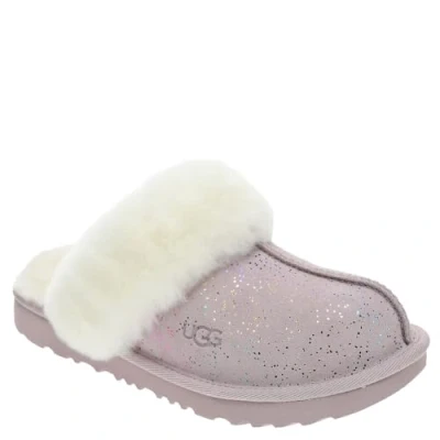 Image of UGG Girls Cozy Ii Shimmer Sky Slipper, Pale Smoke Rainbow Metallic, 9 UK Child