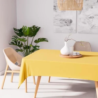 Image of Soleil d&#039;ocre, Alix Anti Stain Tablecloth Rectangular 160 x 270 cm Bright Yellow