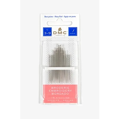Image of DMC 1765 3/9 Embroidery Hand Needles, 15 Pack, Size