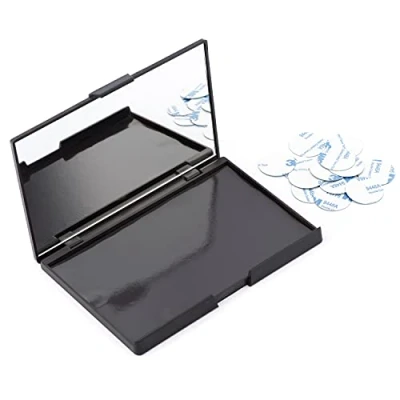 Image of Allwon Empty Magnetic Plastic Eyeshadow Makeup Palette with 15Pcs Adhesive Metal Stickers for Lipstick Blush Powder