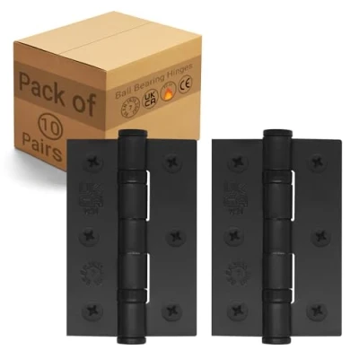 Image of EAI Black Door Hinges 3 Inch / 76mm Matt Internal Fire 10 Pairs