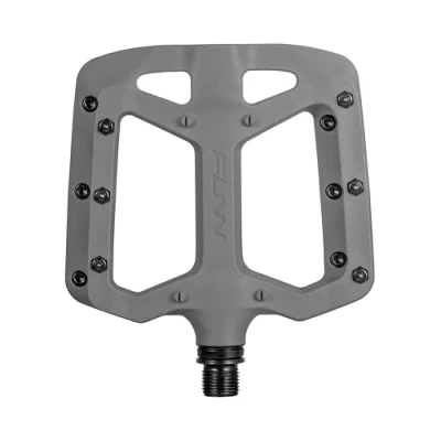 Image of Funn Taipan Glass Fiber Reinforced Thermoplastic Bike Pedals with 9/16 inch CrMo Axles and Shin Friendly Pins for MTB/BMX/Urban/Gravel Riding (Gray)