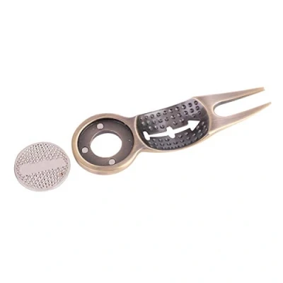 Image of Yosoo Golf Divot Tool, Aluminum Alloy Switchblade Multi Function Repair Tool Magnetic Ball Marker Pitch Mark Repairer