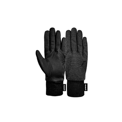 Image of Reusch Merino Pro Touch TEC Breathable Sports Gloves Running Cycling Hiking Everyday Liner Touchscreen Winter Gloves, Black, 6