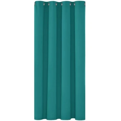 Image of Deconovo Solid Curtain Blackout Material Eyelet Thermal Insulated Ring Top for Bedroom 52&quot;x 54&quot; Turquoise 1 PANEL