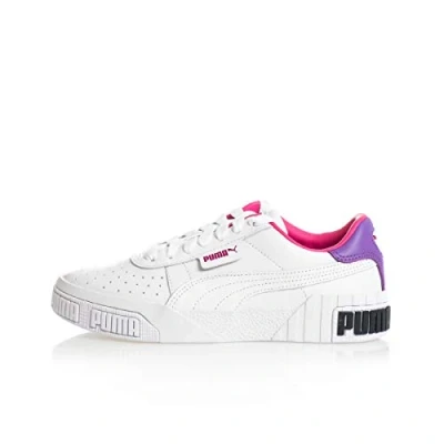 Image of Puma Cali Bold Womens Trainers White Pink Leather Lace Up Shoes 370811 05 Size UK 3.5