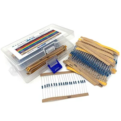 Image of DollaTek 1280Pcs 64 Values Resistor Kit, 1 Ohm 10M 1/4W Metal Film Resistors Assortment with Storage Box for DIY Projects