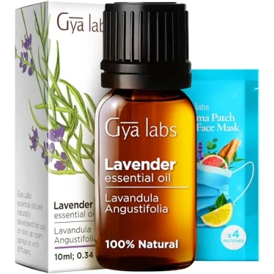 Image of Gya Labs Lavender Essential Oil for Diffuser 100% Natural Oil, skin Pure Aromatherapy Oils (10ml)