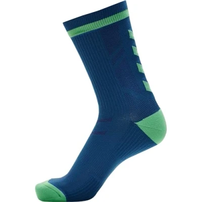 Image of hummel Unisex ELITE INDOOR SOCK LOW PA Sock, Green Ash/Blue Coral, 43 45