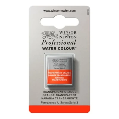 Image of Winsor &amp; Newton Watercolor Paint, Transparent Orange, Half Pan