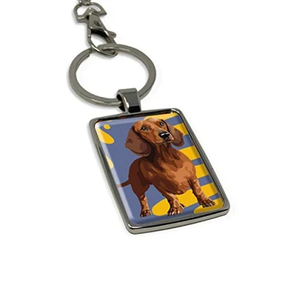 Image of Dachshund Keyring Keychain Gift by Leslie Gerry