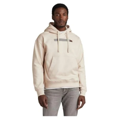 Image of G STAR RAW Men&#039;s Flight Deck Loose Hooded Sweat Sweatshirt, Beige (Whitebait D24373 d557 1603), M