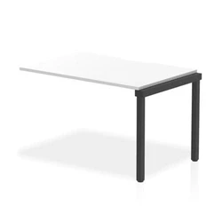 Image of Evolve Plus 1200mm Single Row Bench Desk Ext Kit White Top Black Frame