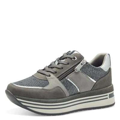 Image of Marco Tozzi Trainers, Women&#039;s, Size: 7, Dark grey Imitation leather/ textile