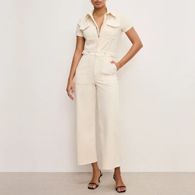 Image of Good American Fit For Success Denim Palazzo Jumpsuit 3XL