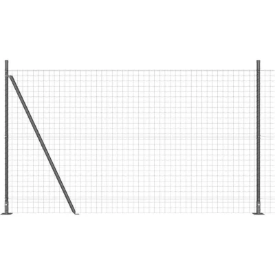 Image of vidaXL Euro Fence with 7 Flanged Posts 1.6x10 m Galvanised Steel