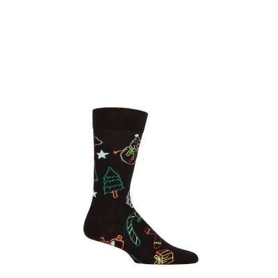 Image of Mens and Women&#039;s 1 Pair Happy Socks Ho Black 4 7 Unisex