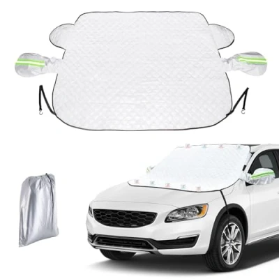 Image of AdrreyuFny Windscreen Covers Frost, Magnetic Foldable Car Cover for Ice and Snow Reflective Side Wing Mirrors Winter Cars, SUV, Van (148 * 117cm)